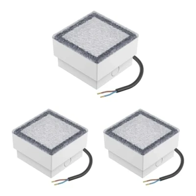 Image of ledscom.de 3 Pieces LED Paving Stone Ground recessed Light CUS for Outdoors, IP67, Angular, 10 x 10cm, Cool White