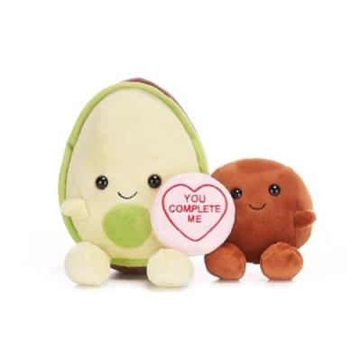 Image of Posh Paws 38029 20cm Swizzels Love Hearts “You Complete Me Avocado and Stone Plush Soft Toy Pair, Green