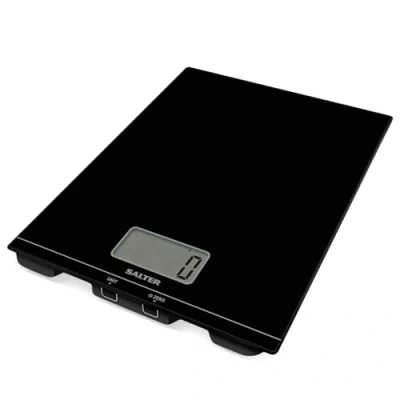 Image of Salter 1172 BKDR Premium Large Platform Electronic Scale Digital Baking with 5KG Capacity, Food Add &amp; Weigh Function, Easy to Read Display, Slim Platform, Measures Liquids, Black