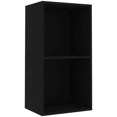 Image of vidaXL 2 Tier Book Cabinet Black 40x30x76.5 cm Engineered Wood