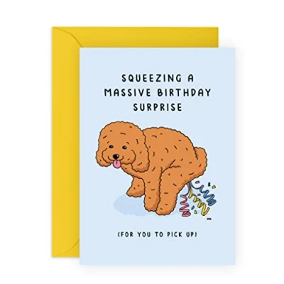 Image of Central 23 Birthday Card From Dog Pet Puppy Funny Gifts for Dad or Fur Mum Cards Men Women Comes With Stickers
