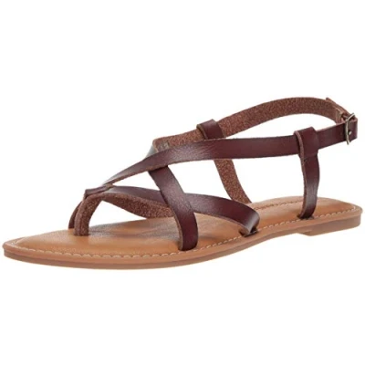Image of Amazon Essentials Women&#039;s Casual Strappy Sandal, Brown, 9 UK