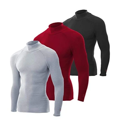 Image of ZEROFIT Mens Heat Rub Ultimate Mock Neck Baselayer Grey XXL