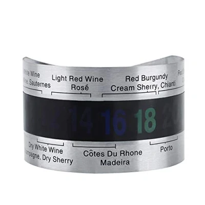 Image of Wine Temperature, Stainless Steel LCD Thermometer Bottle Beer Red Wines Bracelet Temperature Sensor