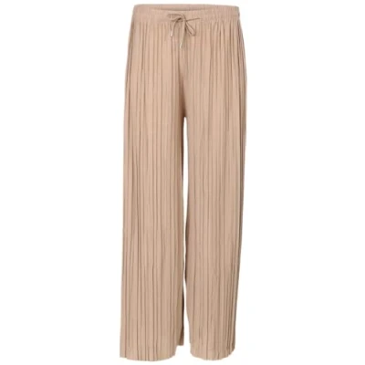 Image of malito more than fashion Women&#039;s Pleated Trousers Loose Soft Flowing Chiffon Long Summer Trendy Marlene 883, terracotta, S M