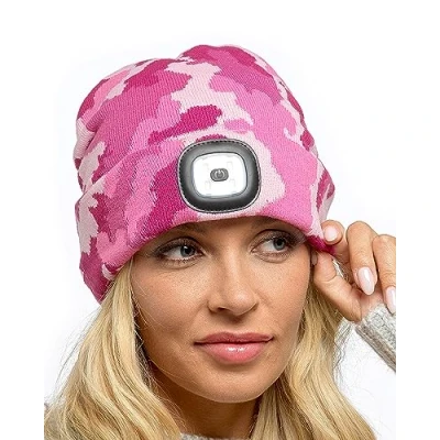 Image of Undercover Ladies Beanie LED Light Hat GL1042 Pink Camo