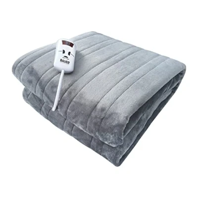 Image of Bauer Luxury Soft Touch Heated Throw Grey 120x160cm