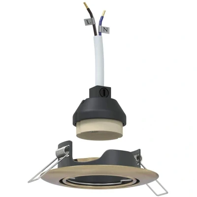 Image of vidaXL Recessed Spotlights 12 pcs Round GU10 Brass Ø90 mm Steel