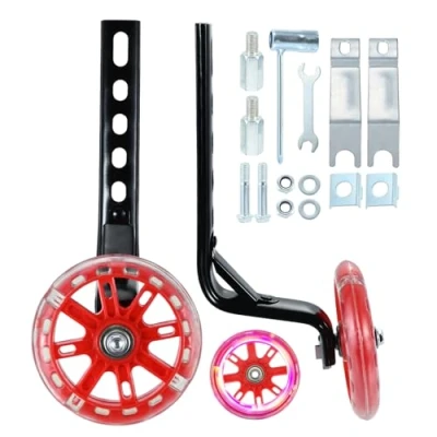 Image of SURIEEN Kids Bike Stabilisers for Childs 12 14 16 18 20 Inch, Bicycle Support Training Wheels Adjustable Stabiliser Balance (Red)