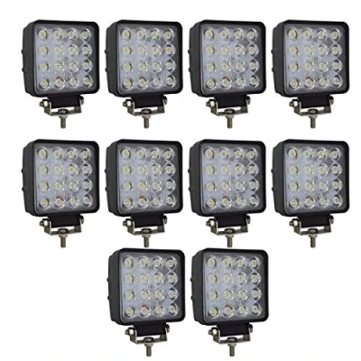 Image of AUXTINGS 10 Pcs 4 inch LED Spot Lights Driving Light Bar 48W Work for Vehicle 4x4 Offroad SUV Truck 4WD ATV UTV Tractor,DC 12V 24V Waterfroof