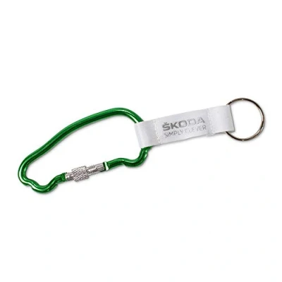 Image of Skoda MVF04 180 Keyring Car Shaped Pendant Metal Carabiner Green