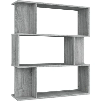 Image of vidaXL Book Cabinet/Room Divider Grey Sonoma 80x24x96cm Engineered Wood