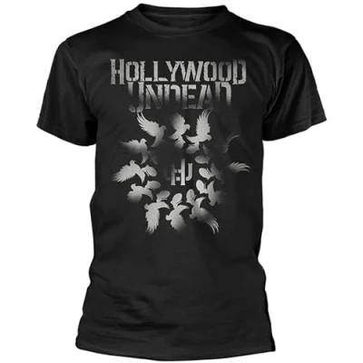 Image of Hollywood Undead &#039;Dove Grenade Spiral&#039; T Shirt Men&#039;s Fashion Crew Neck Short Sleeves Cotton Tops Clothing Black L