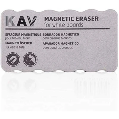 Image of KAV Kids Magnetic Notice Board White Dry Wipe Boards to do List whiteboard with Wooden Frame (JUST an Eraser)