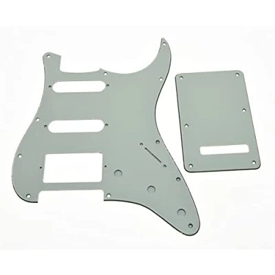 Image of Dopro Strat HSS Guitar Pickguard ST Back Plate Tremolo Cover for USA/Mexican FD Ivory 3 Ply