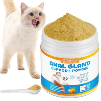 Image of JSBNQRMZ Cat Anal Gland Support Powder,120g Pumpkin Powder,Delicious Beef Flavor,Fiber Supplement Powder With Pumpkin,Promoting Digestive Health,Regulating Health,Healthy Bowel Function