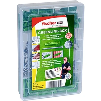 Image of fischer Meister Box Greenline Expansion Wall Plugs SX + A2 Screws 531227