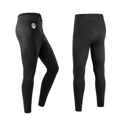 Image of ZCCO Men&#039;s Wetsuit Pants, 1.5mm Neoprene Long Pants for Surfing Kayaking Swimming Diving Canoeing (Black, 4XL)
