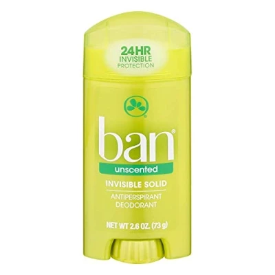 Image of Ban Anti Perspirant Deodorant Invisible Solid Unscented 2.60 oz (3 pack)