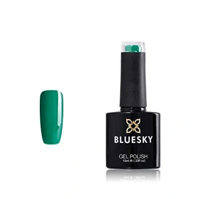 Image of Bluesky Gel Nail Polish, Deep Jade A052, Dark Green, Long Lasting, Chip Resistant, 10 ml (Requires Curing Under UV LED Lamp)