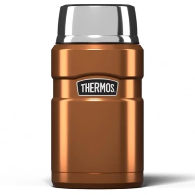 Image of Thermos Stainless King Food Flask, 710ml Capacity Sleek Multi Purpose Flask for Daily Prep Durable Steel with Classic Copper Finish Ideal On the Go Meals &amp; Drinks