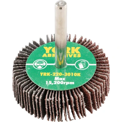Image of York 50 X 15MM Flap Wheels Aluminium Oxide 6.0MM Shaft P60