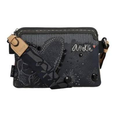 Image of Anekke Large Women&#039;s Shoulder Bag Leatherette for Women with Adjustable Strap and Zip Closures 2 Compartments Accessories Measures 32x27x12cm,