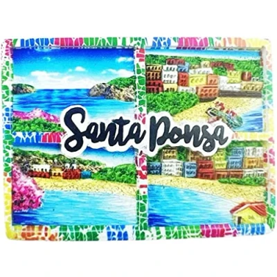 Image of Mallorca Spain Santa Ponsa Fridge Magnet Refrigerator Decoration Sticker Souvenir Resin Crafts