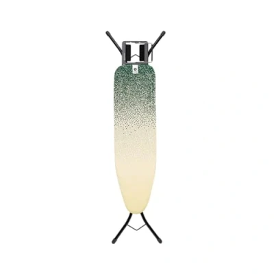 Image of Brabantia Ironing Board A with Steam Iron Rest Adjustable Height Non Slip Rubber Feet 100% Fairtrade Cotton Cover Foam Layer Foldable New Dawn Size (110x30 cm)