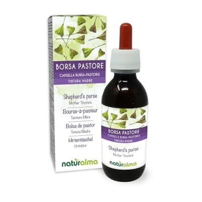Image of Shepherd&#039;s Purse (Capsella Bursa pastoris) herb Alcohol Free Mother Tincture Naturalma Liquid Extract Drops 120 ml Food Supplement Vegan