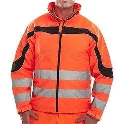 Image of ETON HI VIZ SOFT SHELL JACKET ORANGE / BLACK XXL
