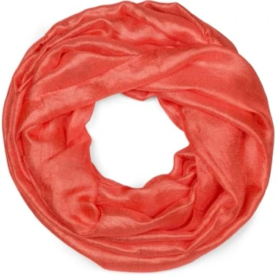 Image of styleBREAKER Women&#039;s Loop scarf light and silky in solid colors, lightweight summer tube a single color 01017063, Colour:Coral