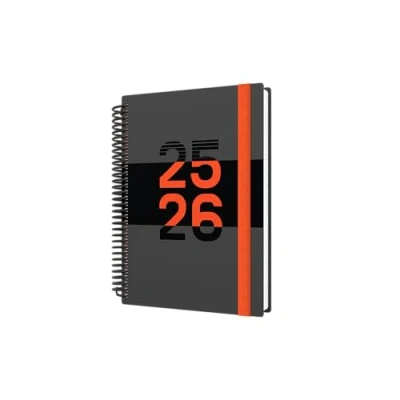 Image of Collins &#039;Delta&#039; 12 Month Mid/Academic Year Planner, August 2025 2026 Day to Page Appointments Diary, A5 Wiro Bound Cover, Orange