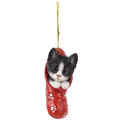 Image of Vivid Arts Hanging Christmas Stocking Pet Pals Black &amp; White Kitten