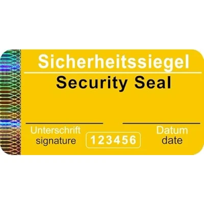 Image of 60 Pieces Security Seal with Serial Number 48x25mm Yellow, writable, Tamper Proof Seal, Sticker, Warranty Labels, self Adhesive Label, Stickers
