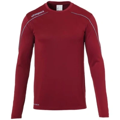 Image of Uhlsport Stream 22 Long Sleeve Jersey Junior, Lime Yellow/Azure Blue, Moisture Wicking Dry Tech Kids, Size 34/36