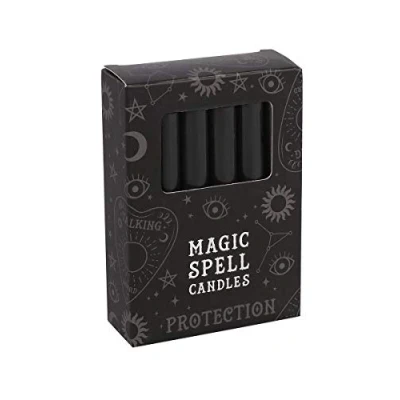 Image of Grindstore 12 Magic Spell Candles Protection Black 10cm