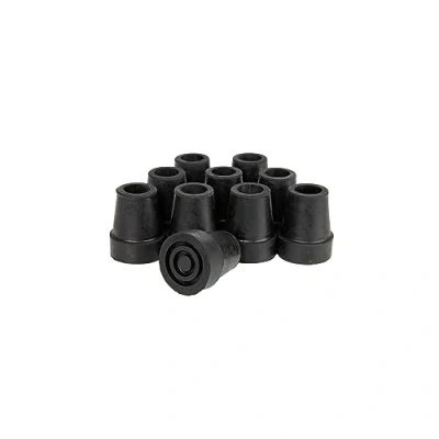 Image of Qty: 10x 19mm (3/4&quot;) Rubber Ferrules, Tips or Feet for Walking Sticks Canes Black by Lifeswonderful