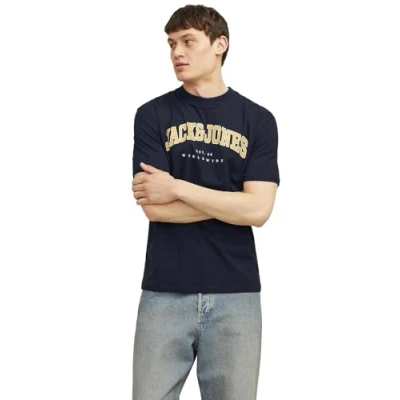 Image of Jack &amp; Jones Print Tshirt, Men&#039;s, Size: Small, Blau
