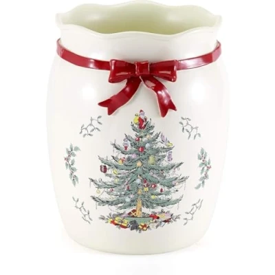 Image of Avanti Linens Spode Christmas Tree Collection, Resin, Red, Wastebasket