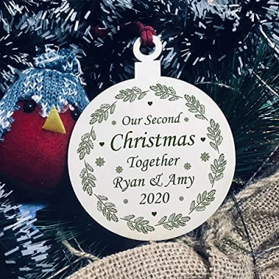 Image of Our 2nd Christmas Together PERSONALISED Tree Decoration Couple Gift Keepsake