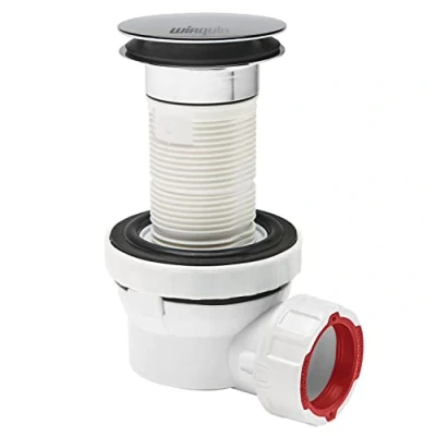 Image of Wirquin XS Pure 30721532 Complete Set with Extra Compact Diameter 32 (Quick Clac) Drain Fitting 100 mm, Chrome Plated, Norme