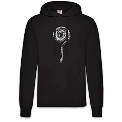 Image of Urban Backwoods Snake Questionmark Hoodie Hooded Sweatshirt Sweater Black Size L