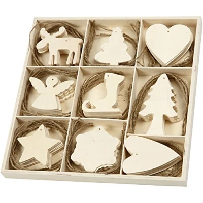 Image of Wooden Ornament Assortment, size 7 8 cm, thickness 3 plywood, christmas, 72asstd