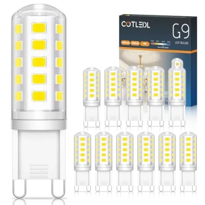 Image of COTLEDL G9 LED Bulbs Cool White 6000K,5W,500LM,Equivalent 50W Halogen Bulb,No Flicker Non Dimmable Bulb Energy Saving for Home Lighting Decor 12 Pack