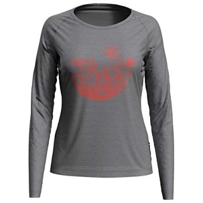 Image of Odlo Women&#039;s Crew Neck Concord Sweatshirt, Grey Melange Flower Circle Print SS20, XL