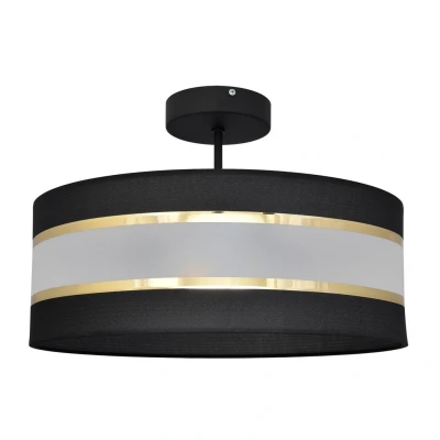 Image of Helen Cylindrical Ceiling Light Black, Gold 40cm