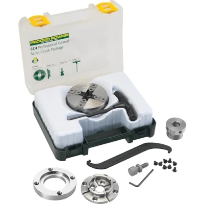 Image of RIKON Power Tools 78 066 SC4 50mm Jaw Woodscrew &amp; 2&quot; Faceplate Package