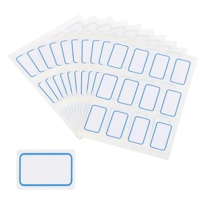 Image of M&amp;G 1200 Pcs Name Tag Stickers, Labels Stickers Waterproof Adhesive Blank for Stuff Daycare Supplies Bottle Clothes Fabric Folder Office Camp, 18x32mm, Blue White