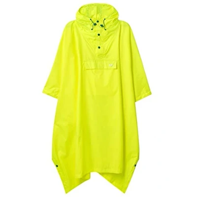 Image of Mac in a Sac Poncho Packable Waterproof Cape for Men &amp; Women Lightweight and Breathable Rain Jacket with Hood that Packs into its own Bag Neon Yellow One Size